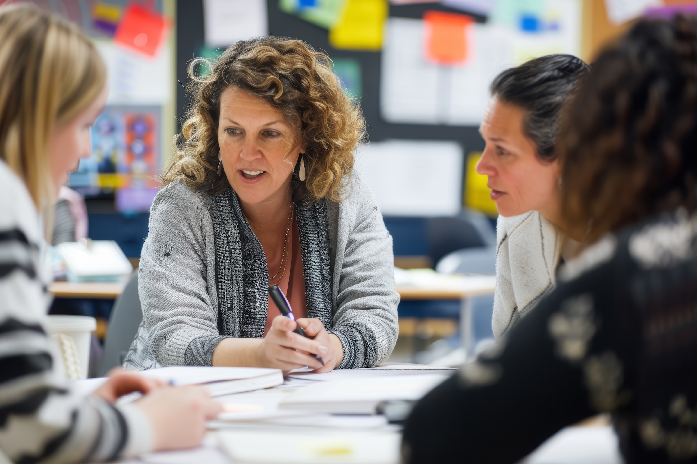 In Depth Discussion At An Individualized Education Plan (iep) Meeting With Educators And Parents